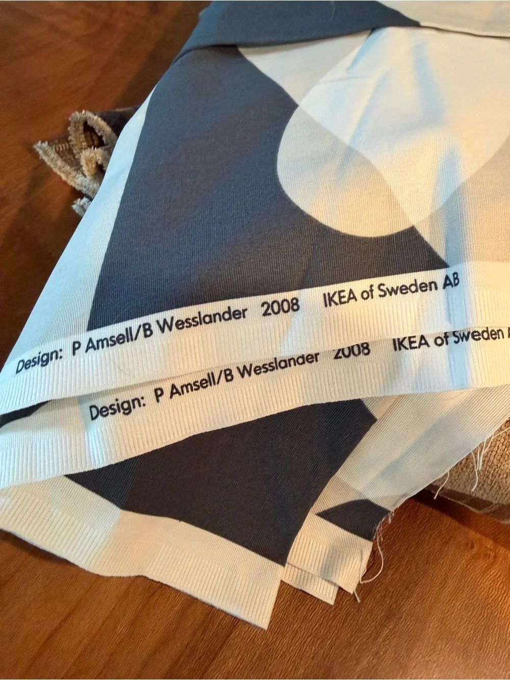 IKEA Vintage P Amsell/B Wesslander Cotton Fabric 5 yds— Navy MCM Graphic Print